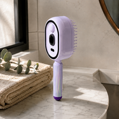 GlideMist™ 4-in-1 Electric Detangling Brush – Hydrating Mist, Scalp Massage, Anti-Frizz & Self-Cleaning