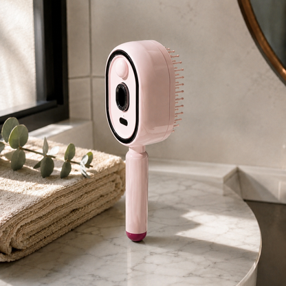 GlideMist™ 4-in-1 Electric Detangling Brush – Hydrating Mist, Scalp Massage, Anti-Frizz & Self-Cleaning